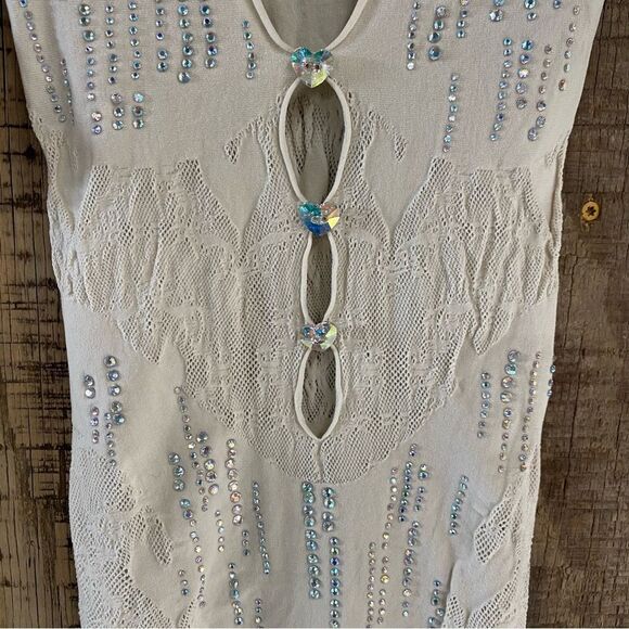 Poster Girl Yemaya Dress Shapewear Fringe Dress Oyster fishnet mini Revolve - Picture 9 of 12